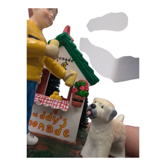 Department 56 " Ben & Buddy's Lemonade Stand " #55144 Snow Village 2001 Dog - Picture 7 of 10